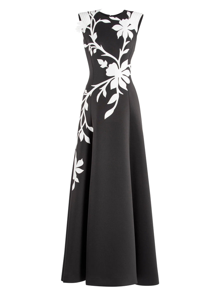 NEOPRENE
DRESS WITH LAZER CUT FLOWERS