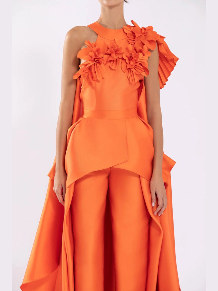 Tangerine Mikado Jumpsuit