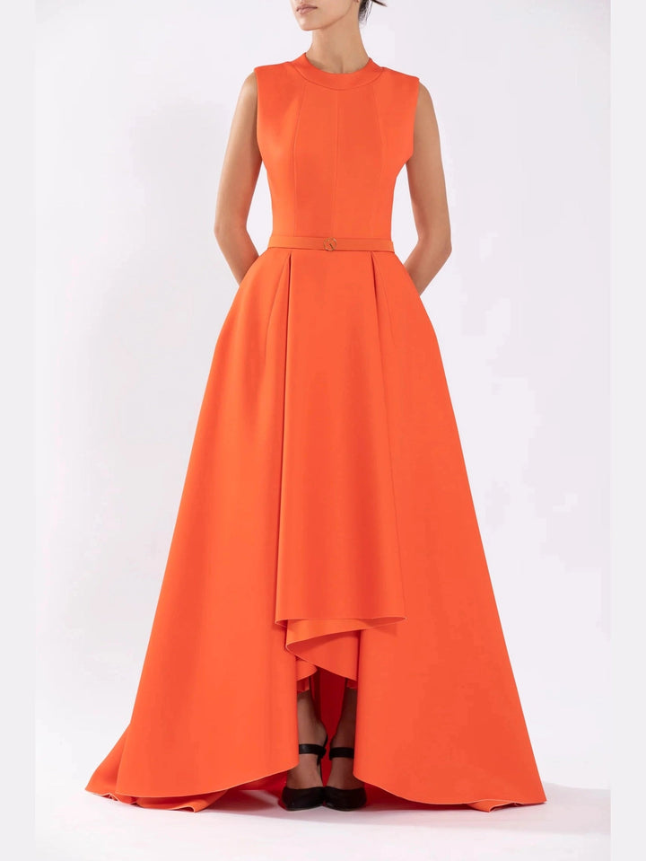 Tangerine Neprene High Low Dress