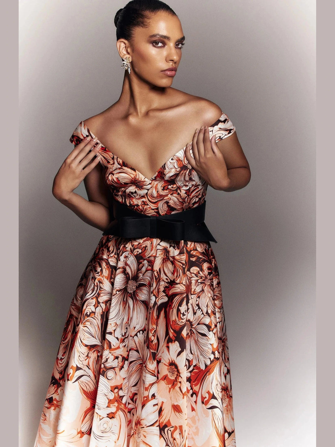 Mikado Printed Dress