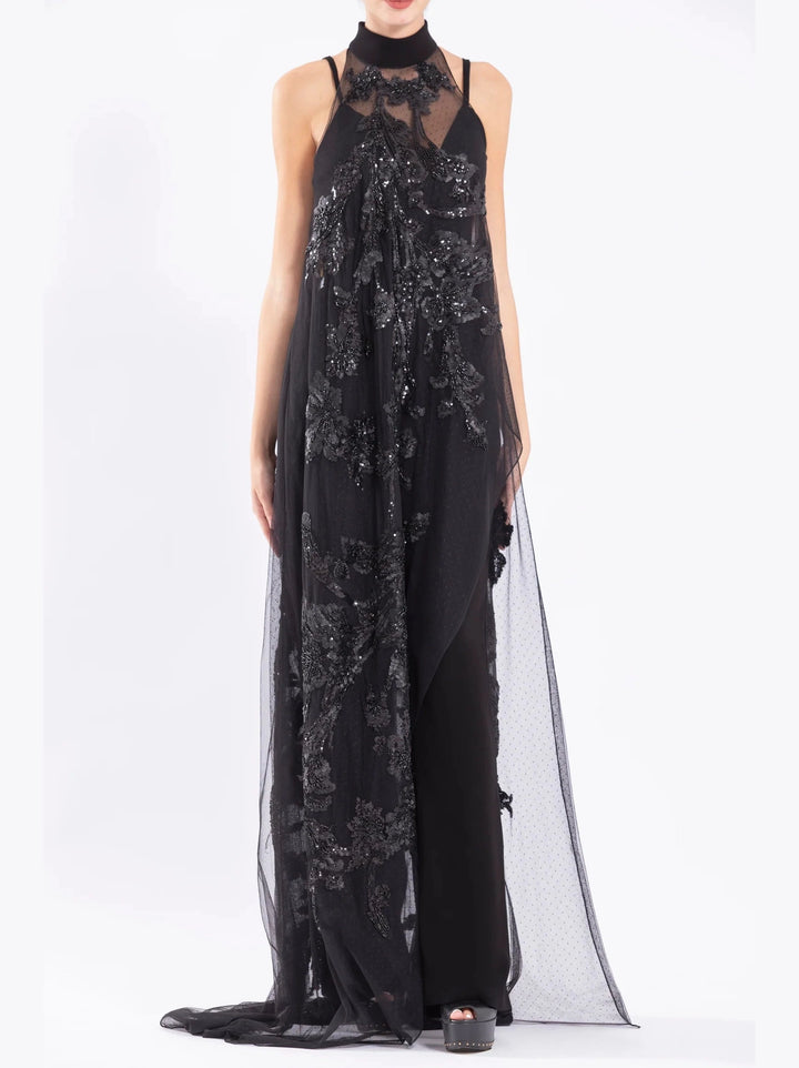 Tulle Halter Neck Jumpsuit