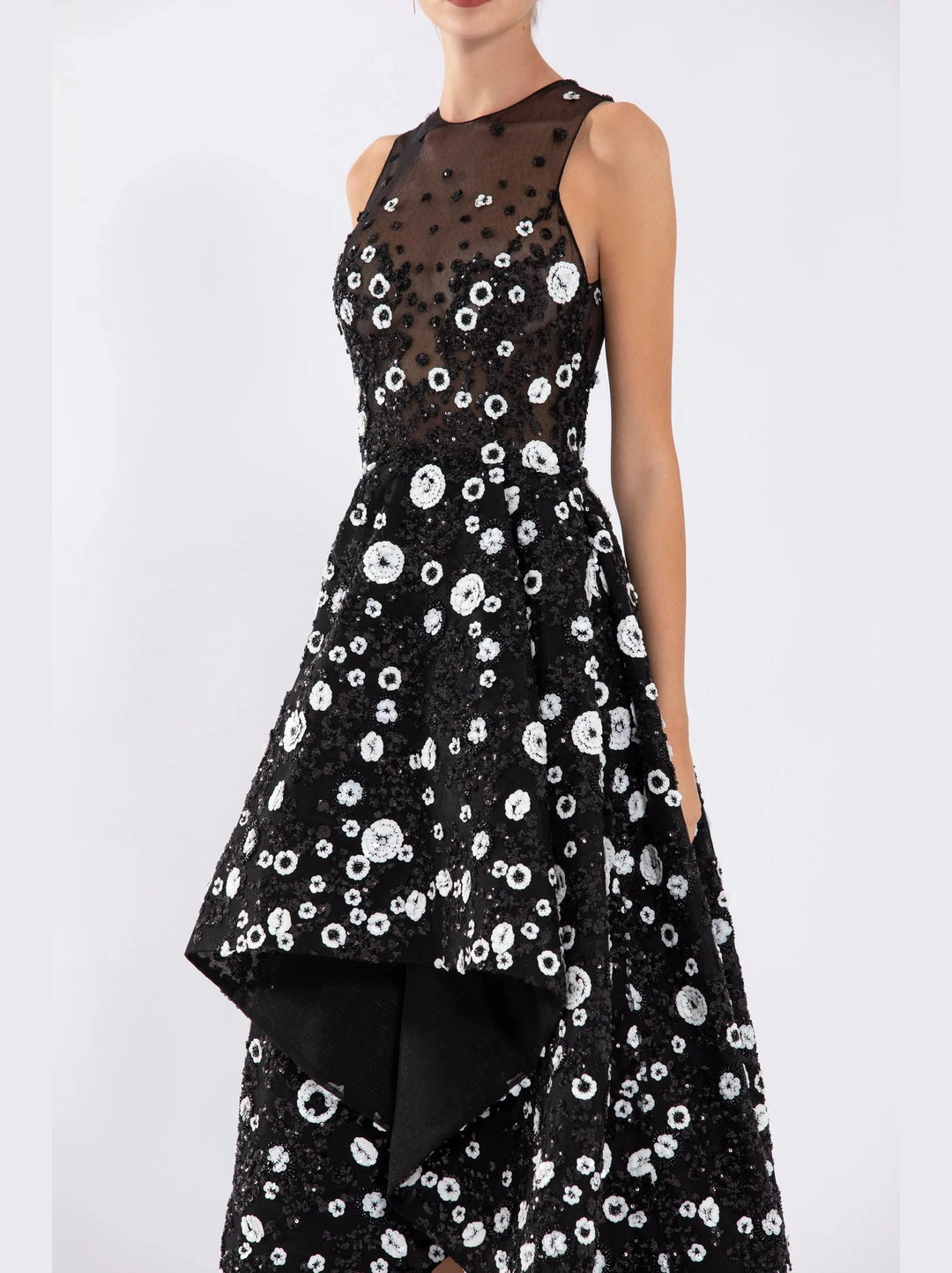 TULLE BEADED HIGH LOW  
DRESS