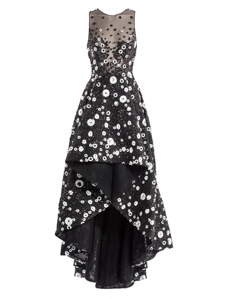 TULLE BEADED HIGH LOW  
DRESS