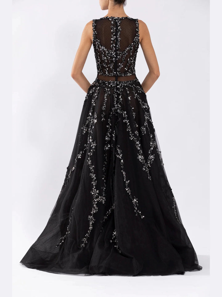 TULLE DRESS WITH BALL GOWN SKIRT