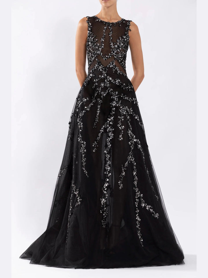 TULLE DRESS WITH BALL GOWN SKIRT