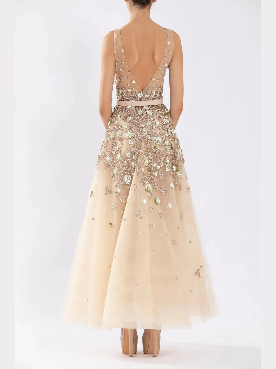 SKIN  TULLE BEADED
DRESS