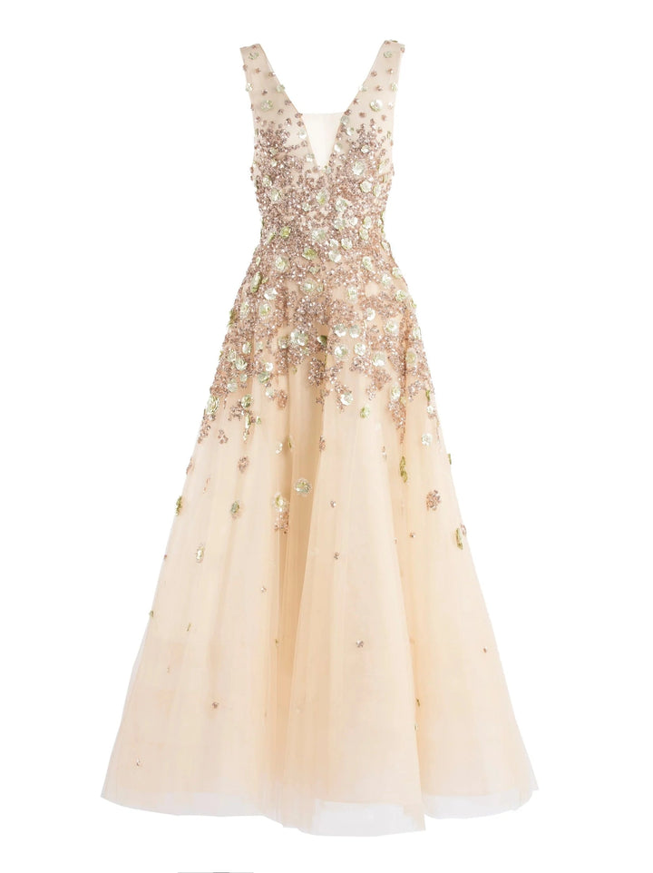 SKIN  TULLE BEADED
DRESS