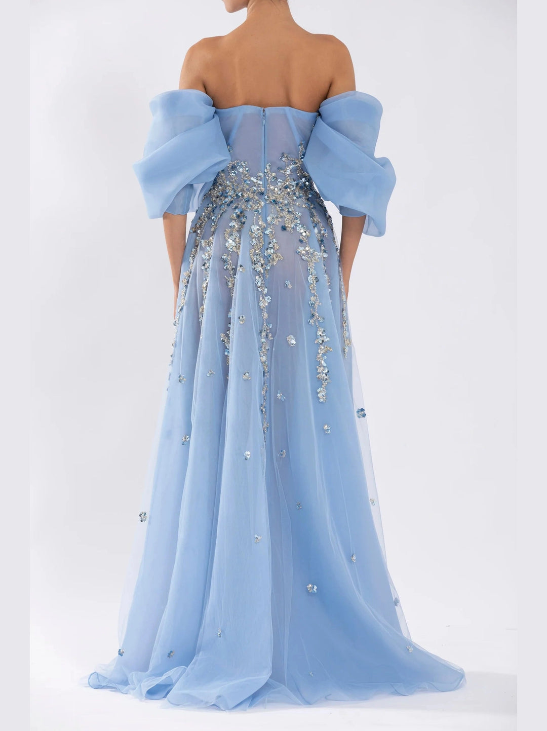 BLUE ORGANZA DRESS