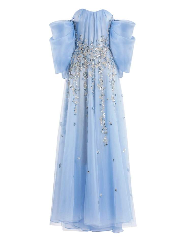BLUE ORGANZA DRESS