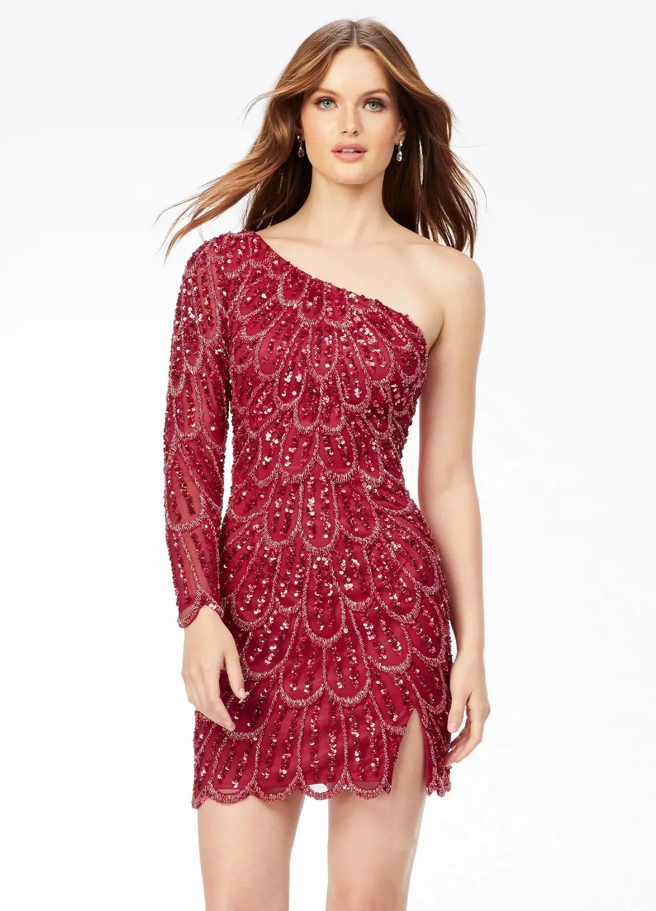 One Shoulder Beaded dress