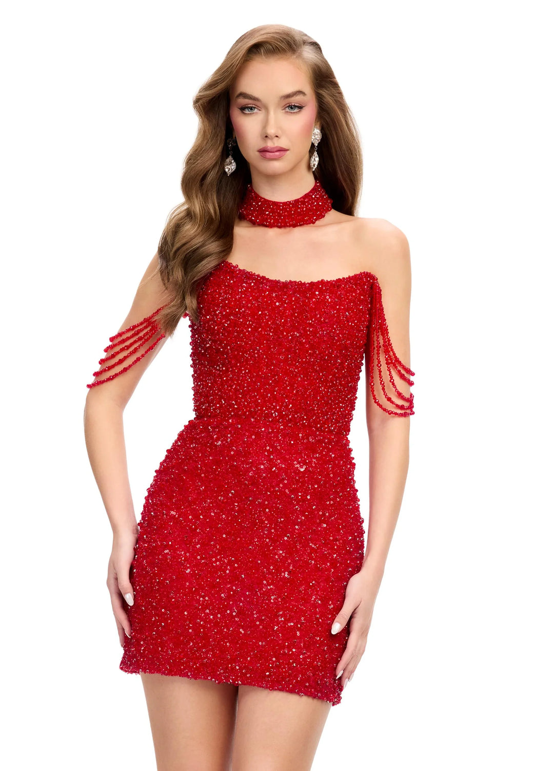 Fully Pearl Beaded Mini Dress