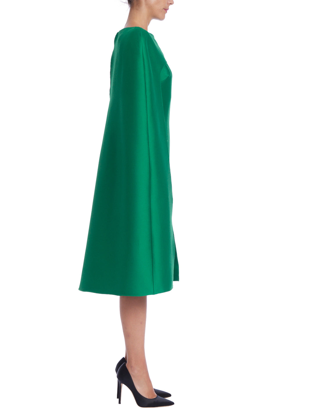 Mikado Split Sleeve Cape Dress