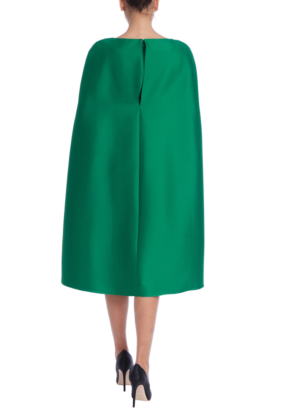 Mikado Split Sleeve Cape Dress