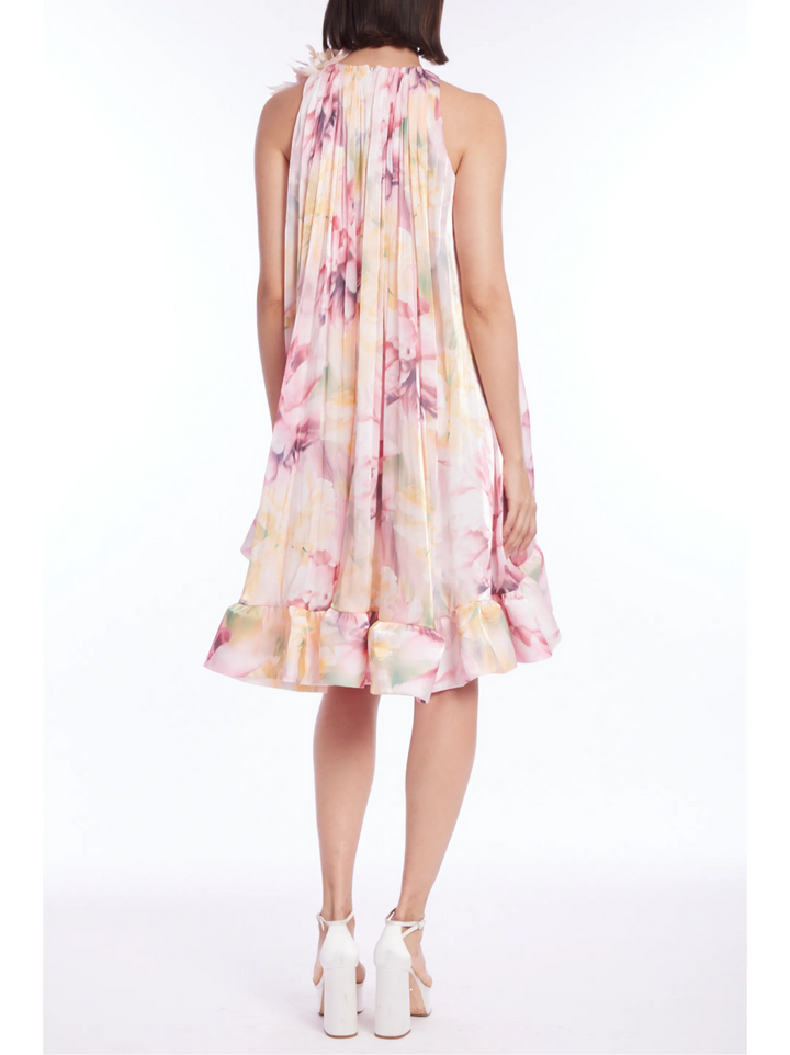 Ruffle Hem Printed Sleevless Dress