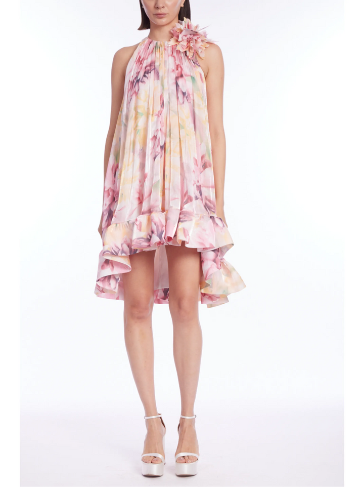 Ruffle Hem Printed Sleevless Dress