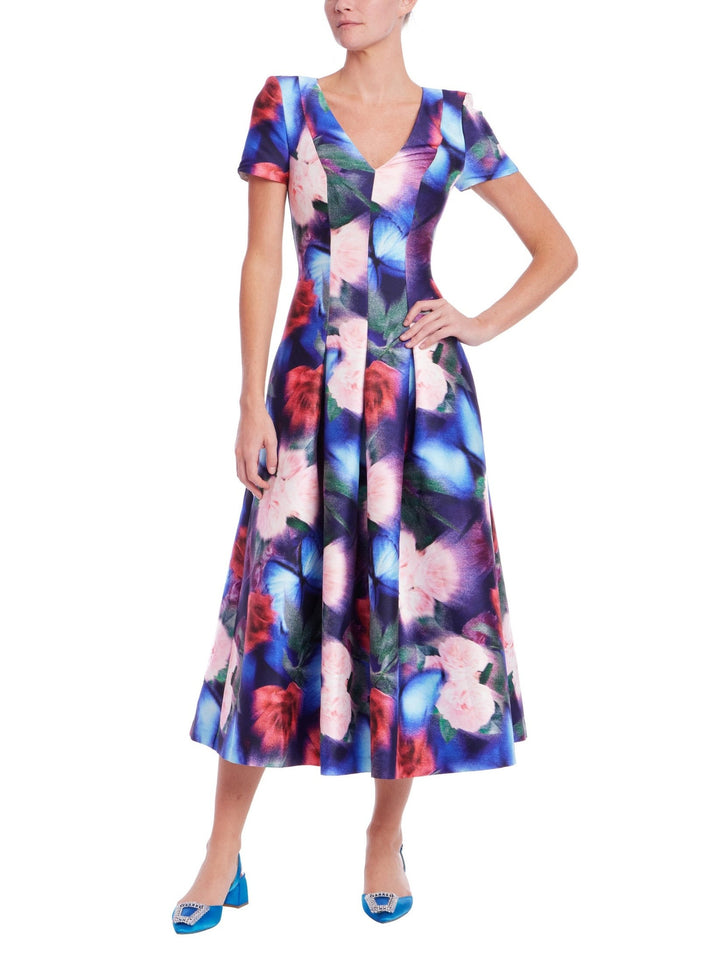 Short Sleeve Fit & Flare Midi Dress