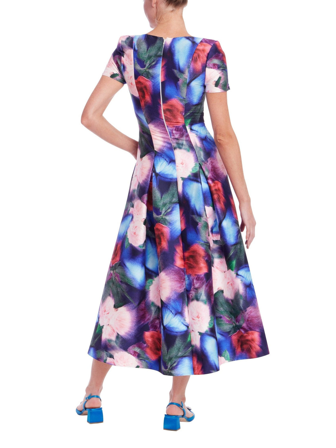 Short Sleeve Fit & Flare Midi Dress
