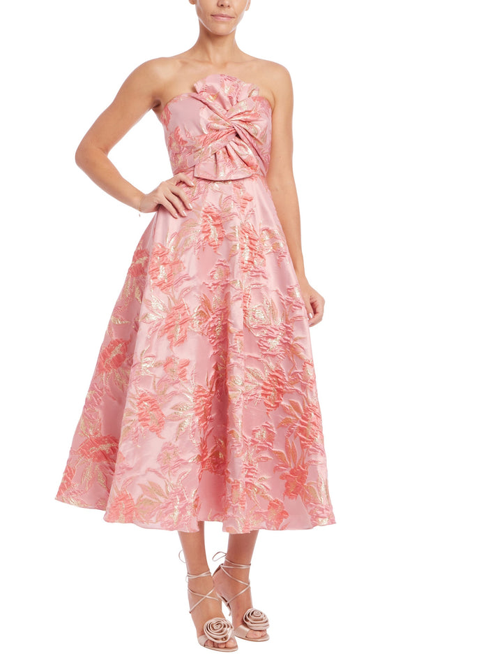 Strapless Fit and Flare Midi Dress