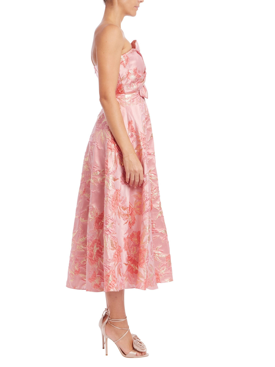 Strapless Fit and Flare Midi Dress