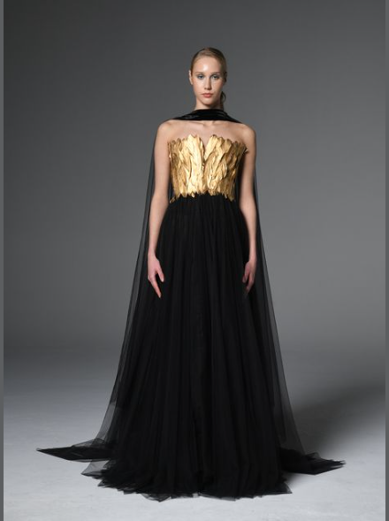 Corset Dress with Feathers