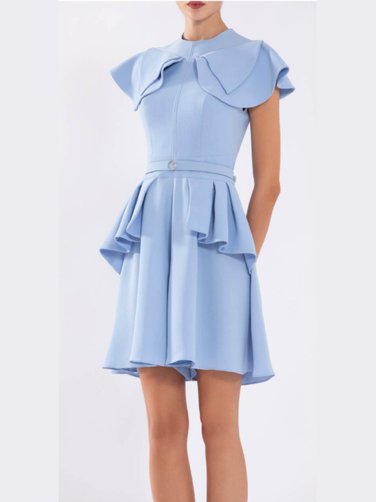 Crepe Jumpsuit with Pleated Shorts