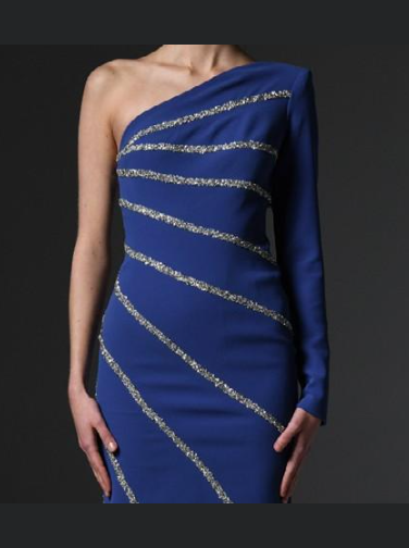 Crystal Embellished Asymmetric Dress