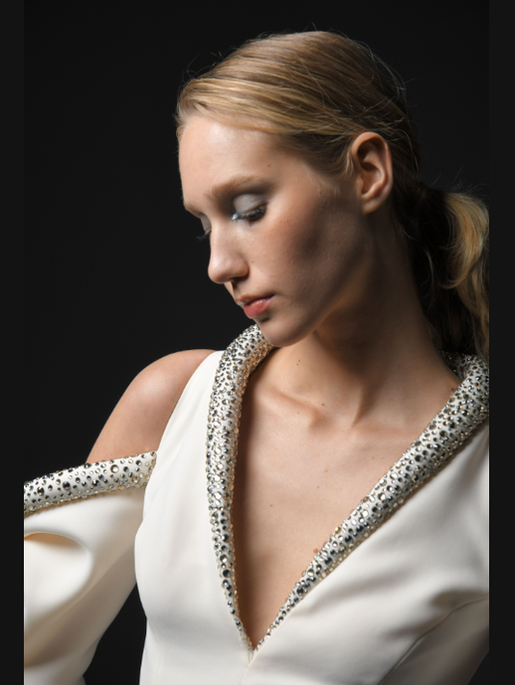 Ivory Crepe Dress