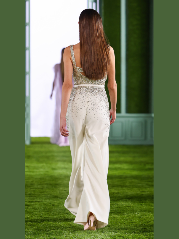Crepe Jumpsuit With Beading