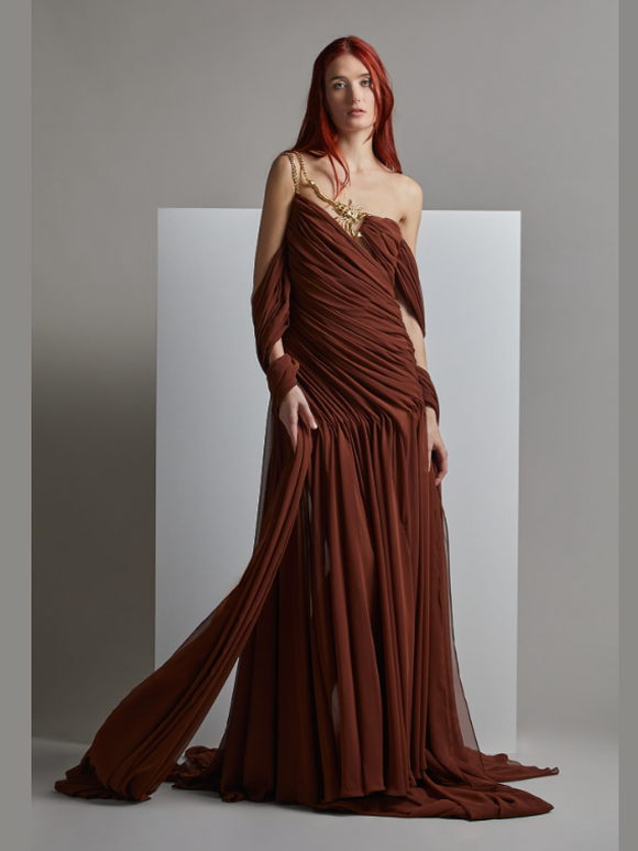 One-Shoulder RIKYU Evening Dress