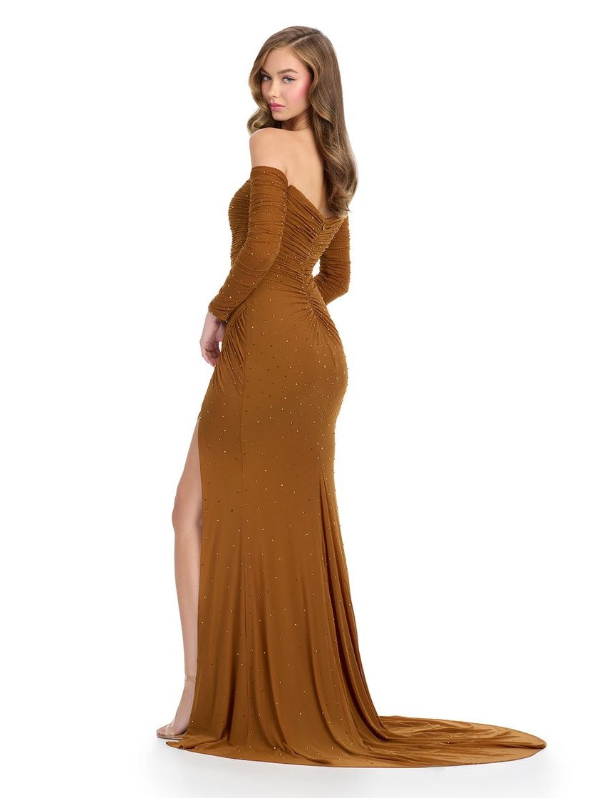 Strapless Gown with Gloves & Press on Stones
