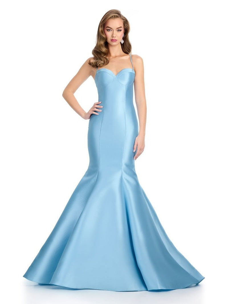 Fitted Mikado Gown with Spaghetti Straps