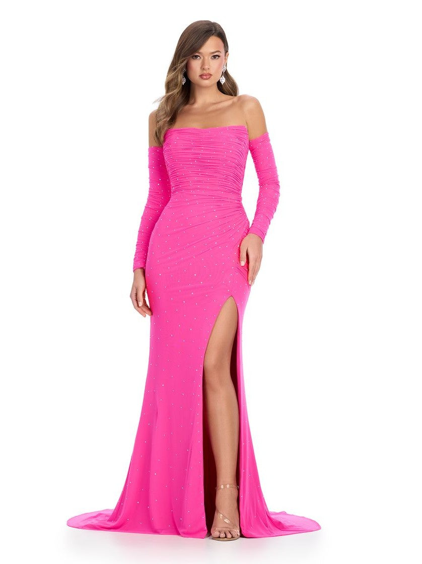 Strapless Gown with Gloves & Press on Stones