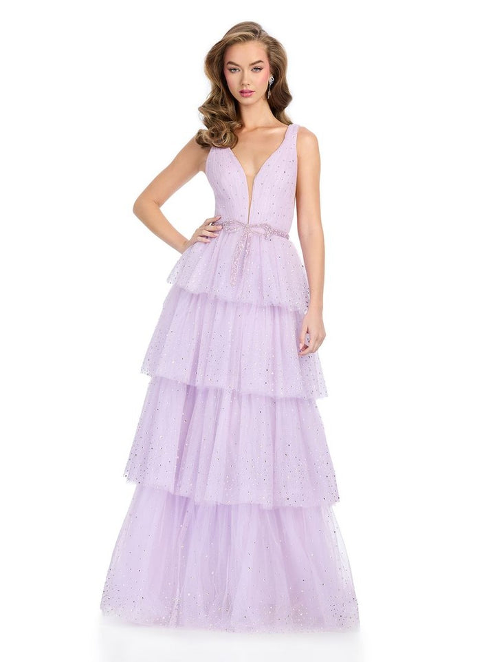 A-Line Tulle Gown with Press On Stones
