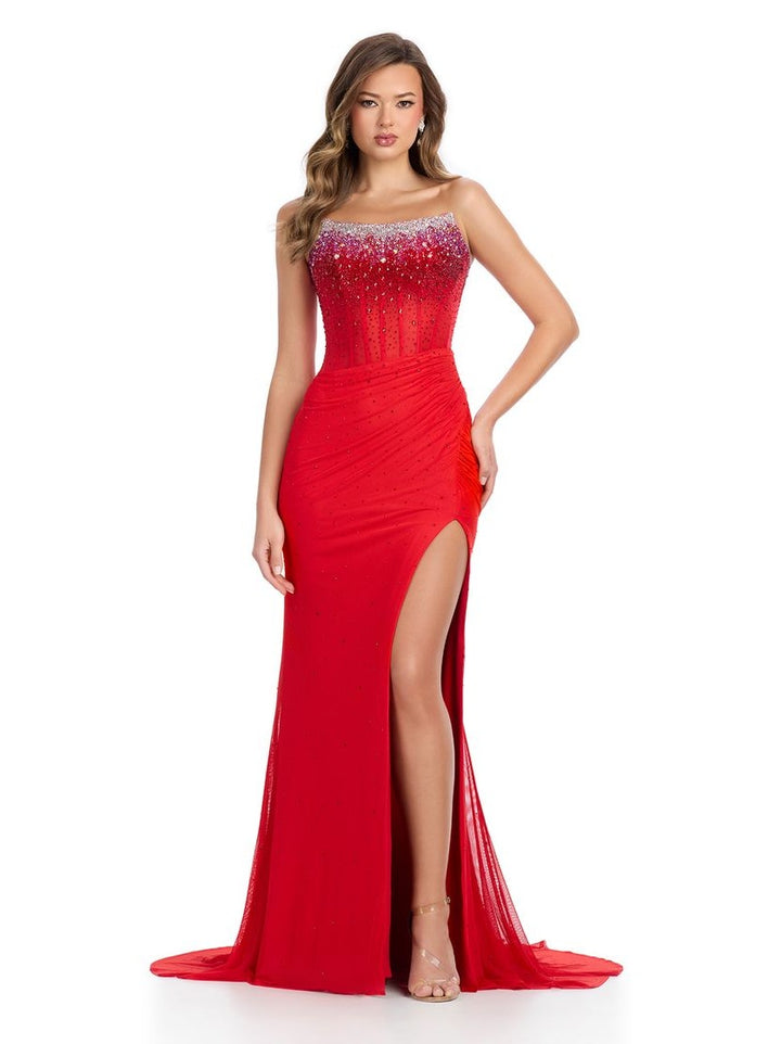 Beaded Gown with Corset Bustier
