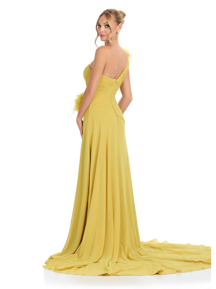One Shoulder Chiffon Gown