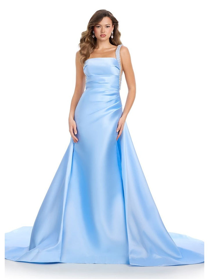 Column Mikado Gown with Overskirt