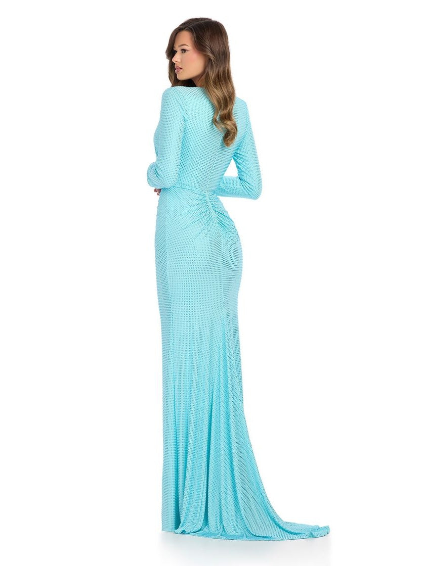 Long Sleeve Gown with V-Neckline