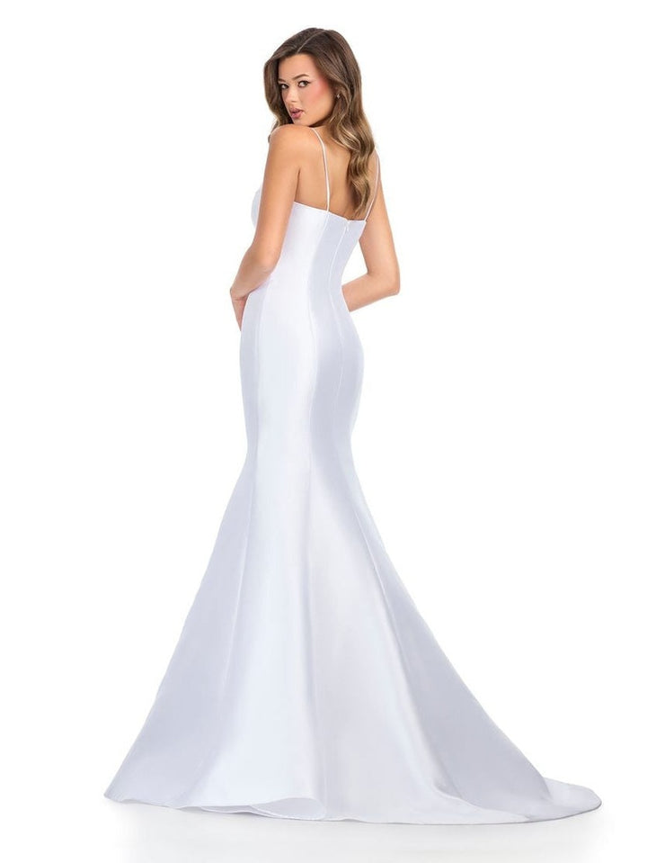 Fitted Mikado Gown with Spaghetti Straps