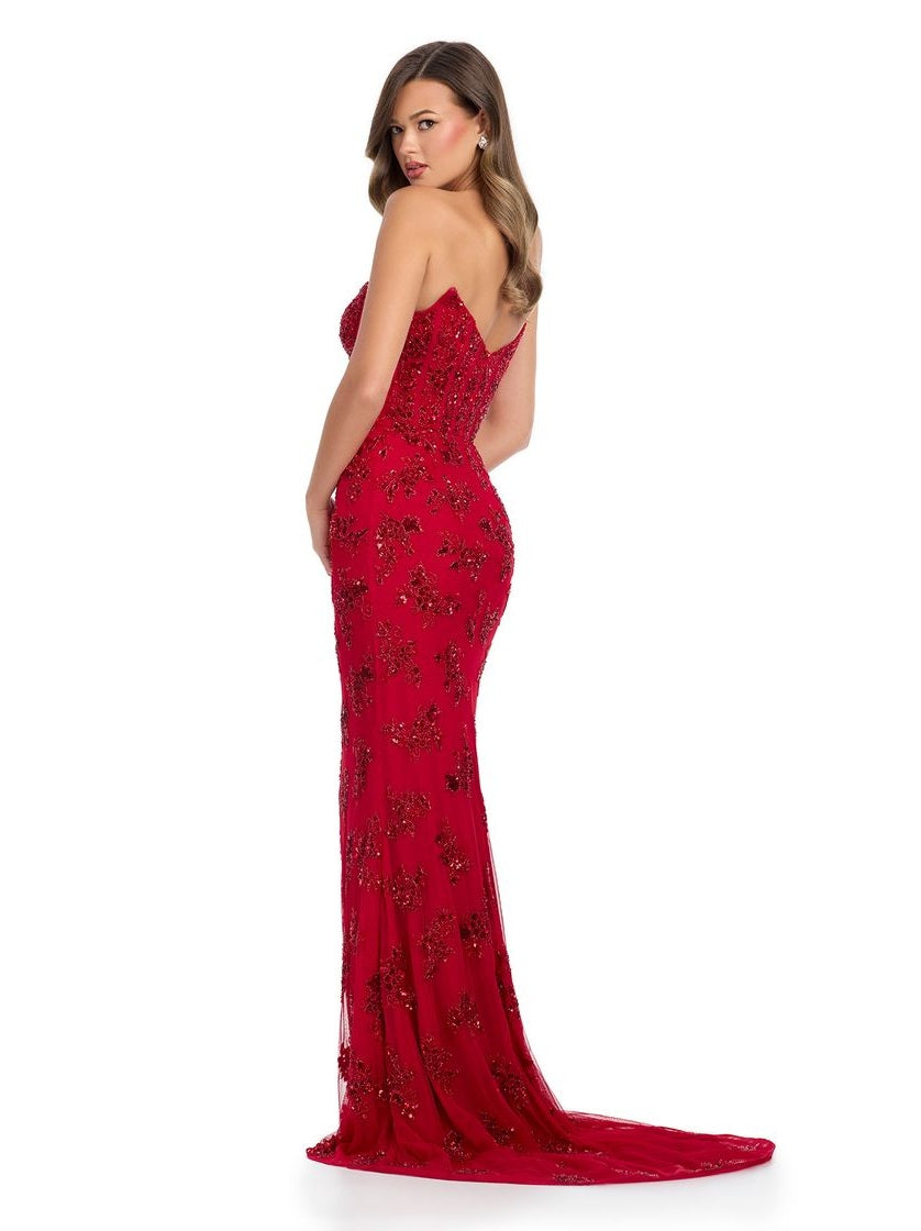 Fully Beaded Gown with Sweetheart Neckline