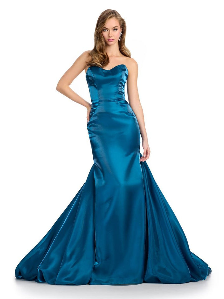 Satin Gown with Back Skirt