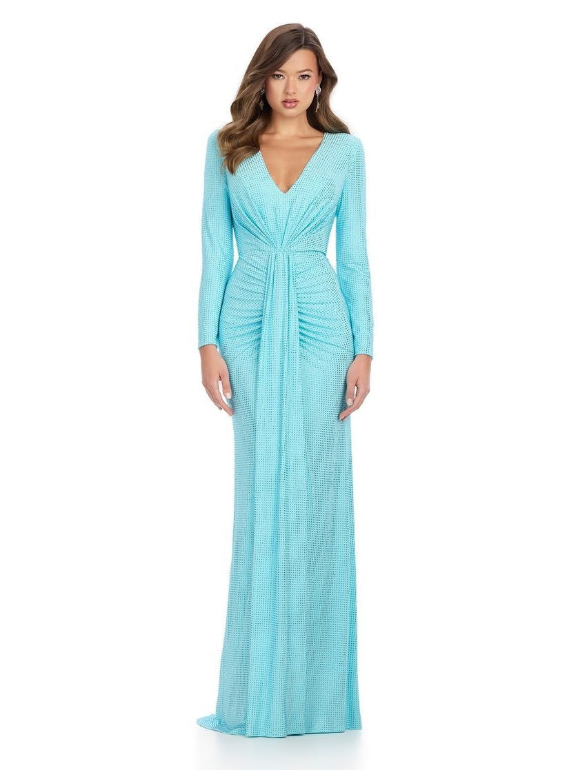 Long Sleeve Gown with V-Neckline