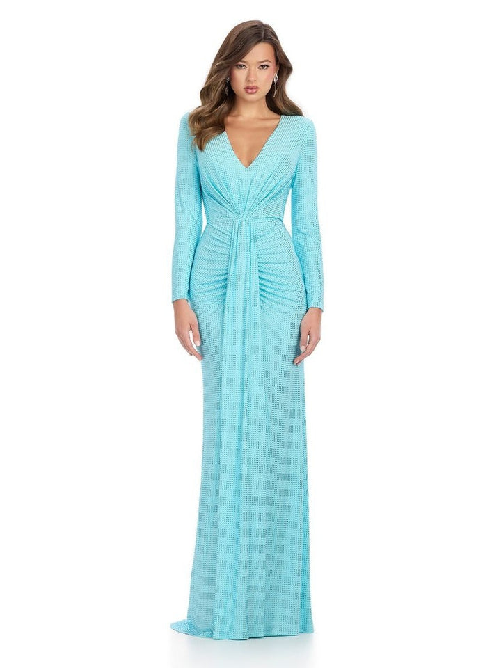 Long Sleeve Gown with V-Neckline