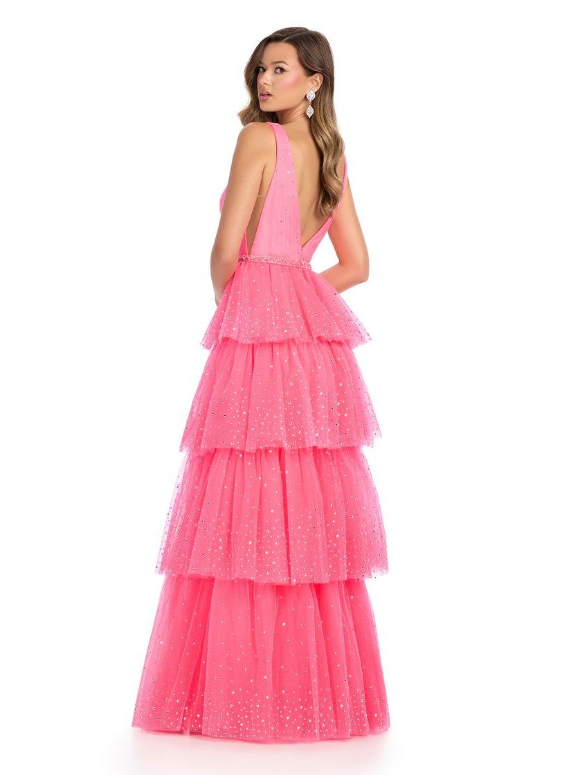A-Line Tulle Gown with Press On Stones
