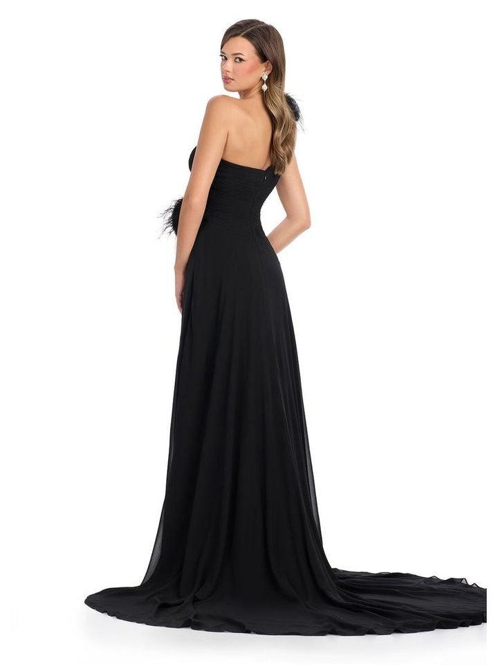One Shoulder Chiffon Gown