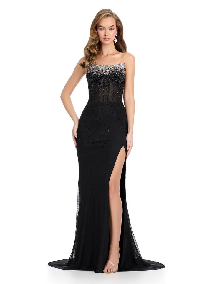 Beaded Gown with Corset Bustier