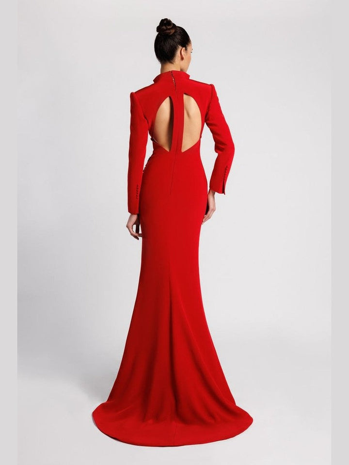 Blazer-Style Mermaid Evening Dress with Floral Sequin Embroidery