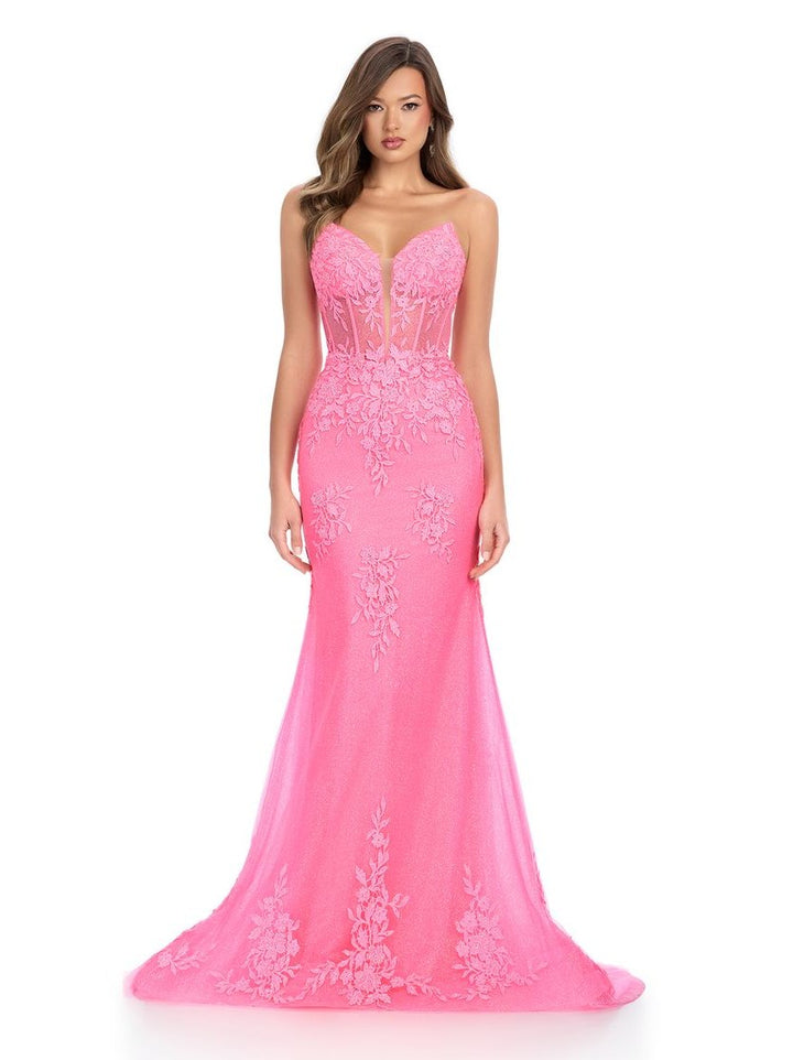 Fitted Strapless Gown with Corset Bustier