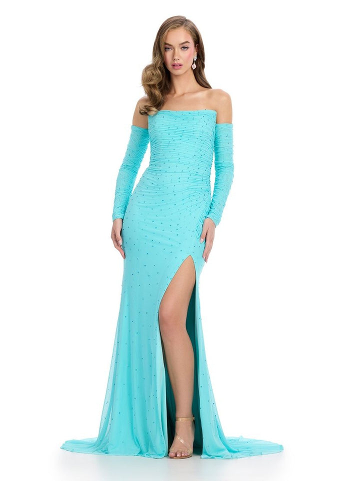 Strapless Gown with Gloves & Press on Stones