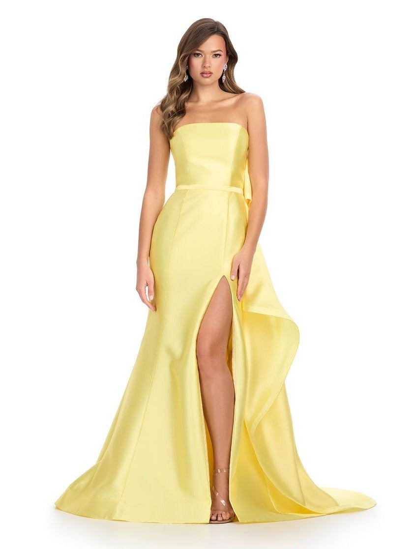 Mikado Strapless Gown with Bow