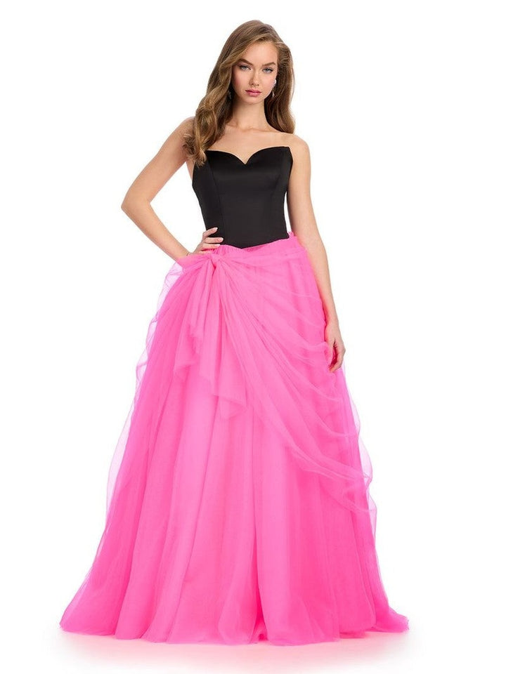 Tulle Ball Gown with Satin Bustier